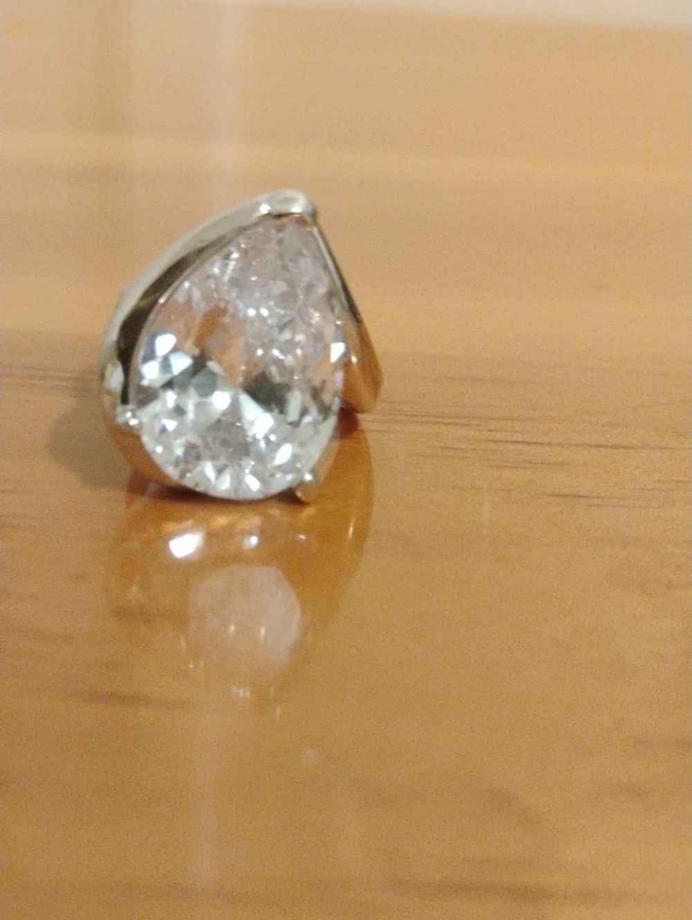 Crystal Teardrop Stud Earring in Clear and Silver